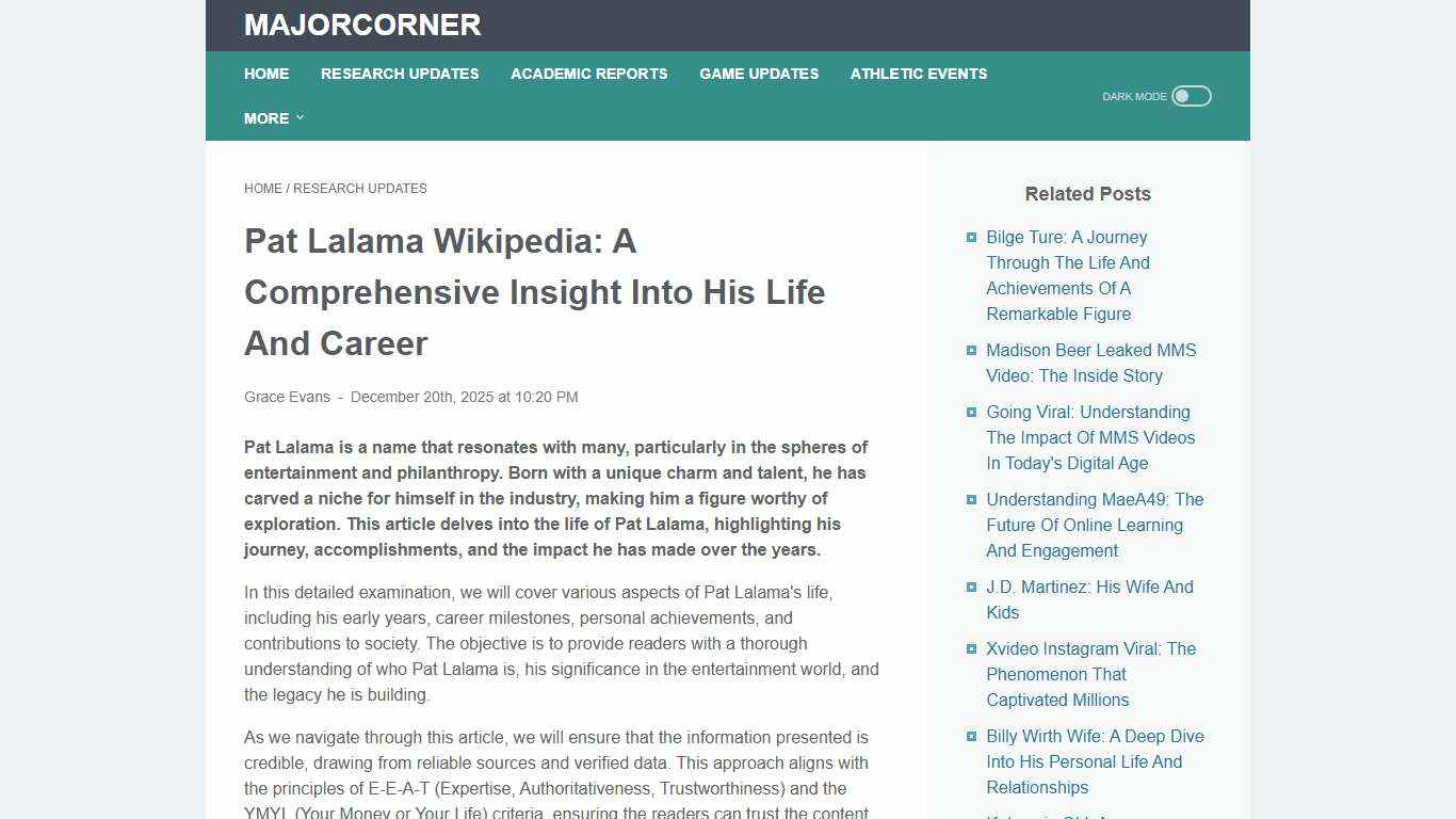 Pat Lalama Wikipedia: A Comprehensive Insight Into His Life And Career